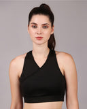 Cross Back Sports Bra - Black