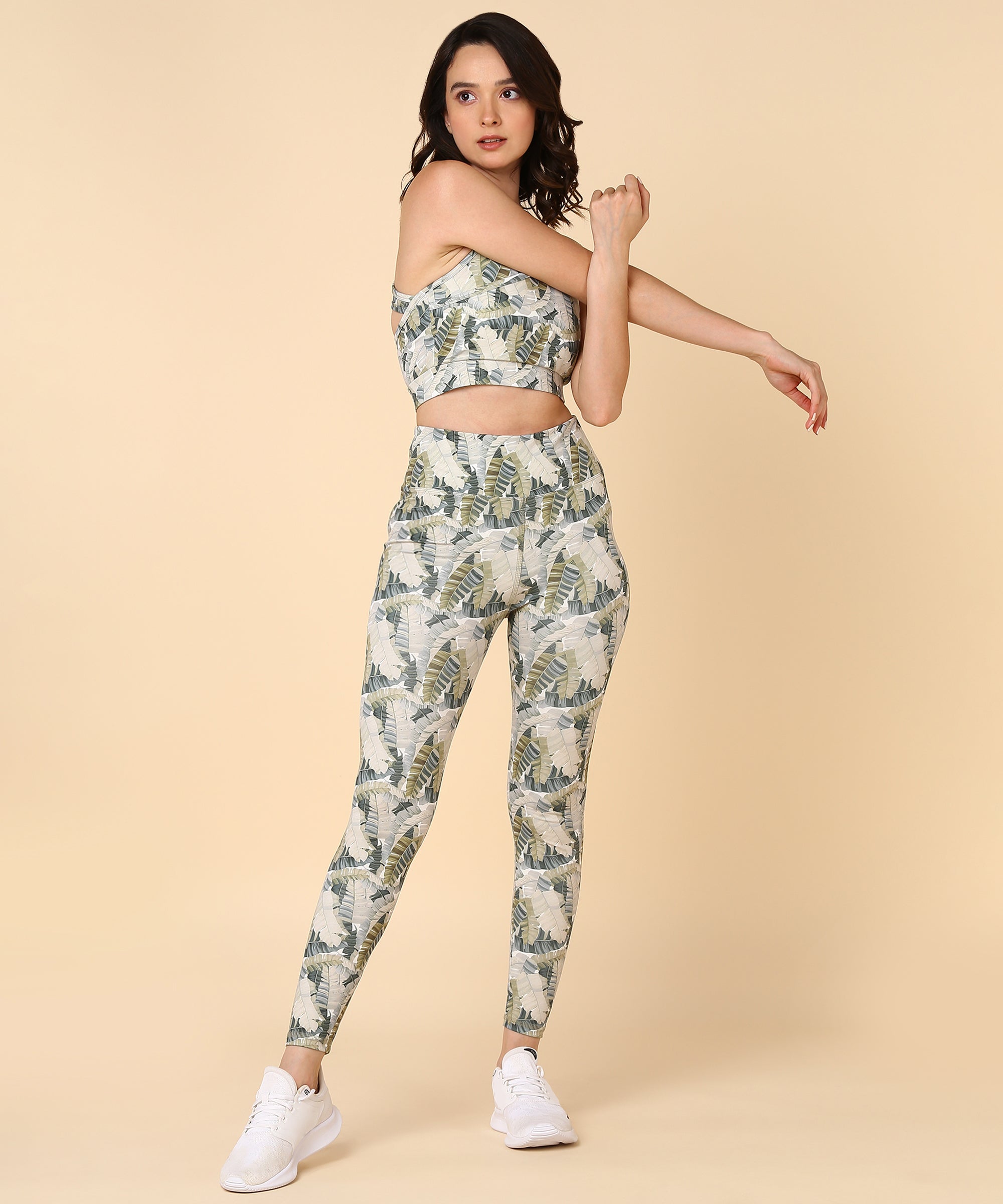 Green Leaf Printed Leggings