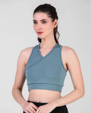 Cross Back Sports Bra – Ice Blue