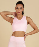Cross Back Sports Bra – Baby Pink