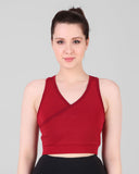 Cross Back Sports Bra – Maroon