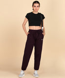 Oversized Track Pants - Wine