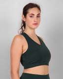 Cross Back Sports Bra - Bottle Green