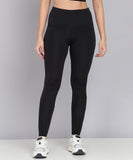 Solid Leggings with Back Zipper Pocket - Black