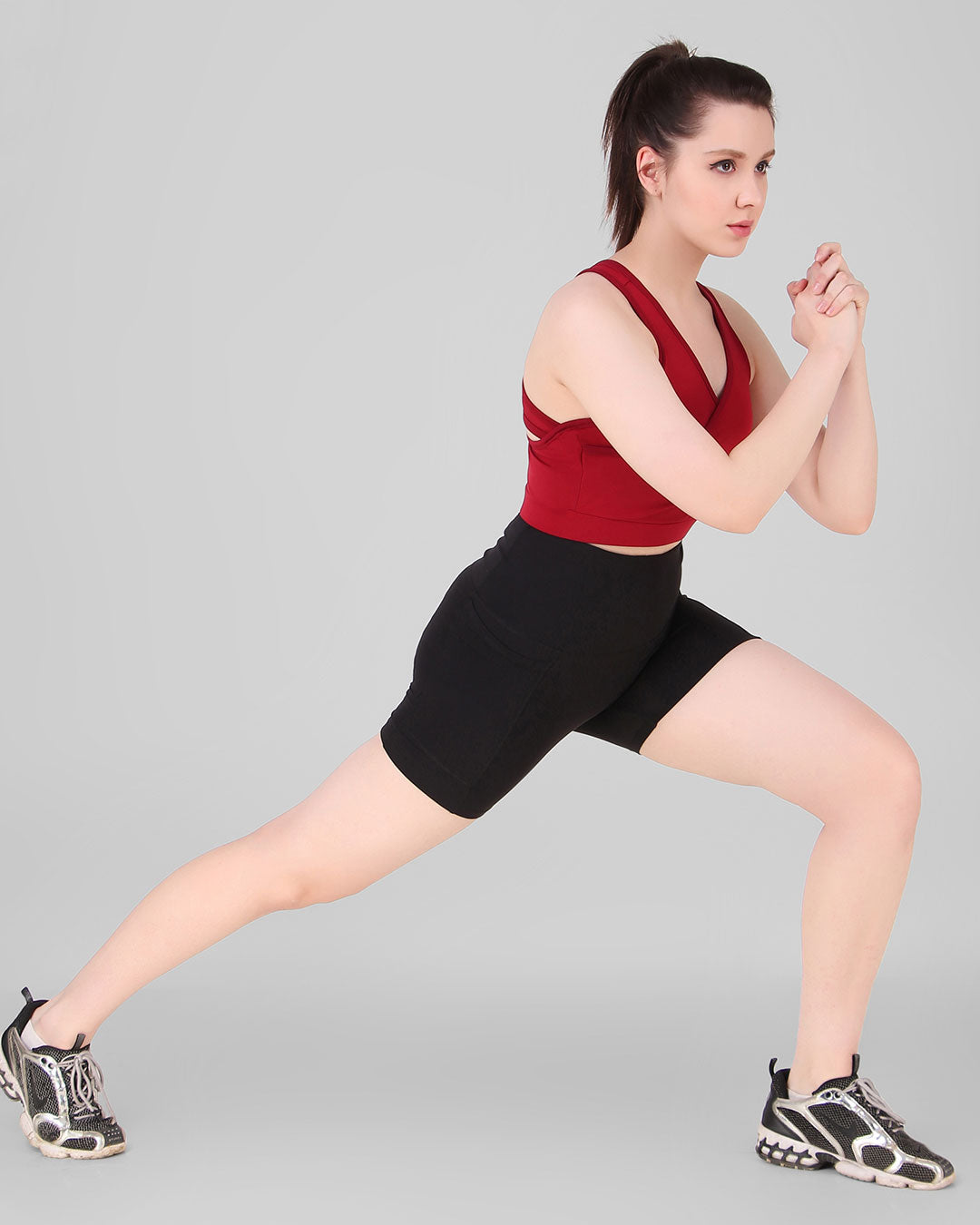 Cross Back Sports Bra – Maroon