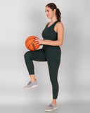 Cross Back Sports Bra - Bottle Green