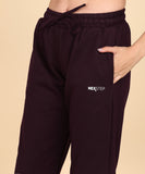 Oversized Track Pants - Wine