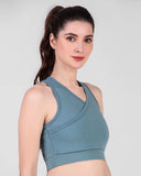 Cross Back Sports Bra – Ice Blue
