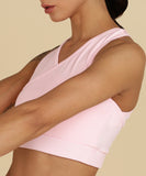 Cross Back Sports Bra – Baby Pink
