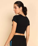 Baddie Crop Top - Black and Blue