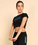 Baddie Crop Top - Black and Blue