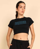 Baddie Crop Top - Black and Blue